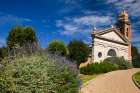 Italy-Tuscany-Montalcino The Madonna del Soccorso church in the town of Monticiano Art Print